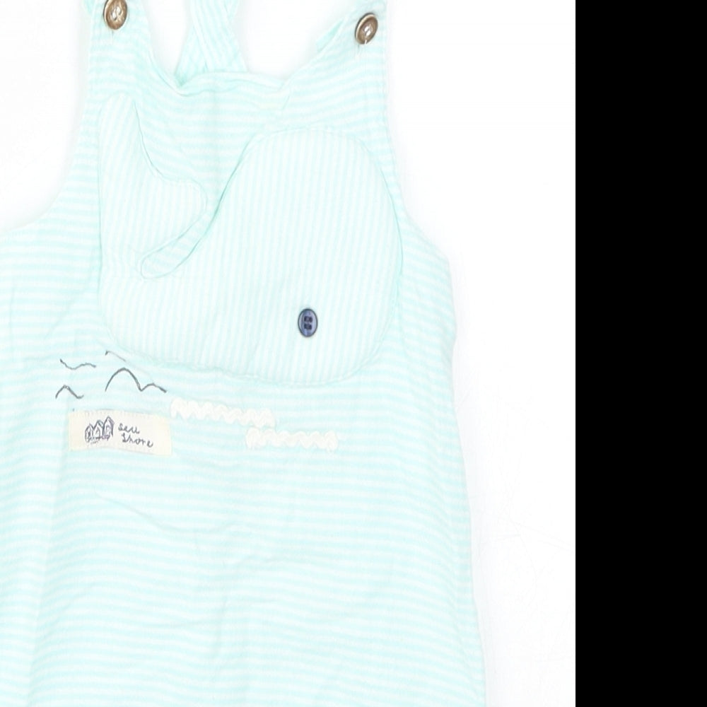 NEXT Baby Blue Striped  Romper One-Piece Size 3-6 Months  - Whale