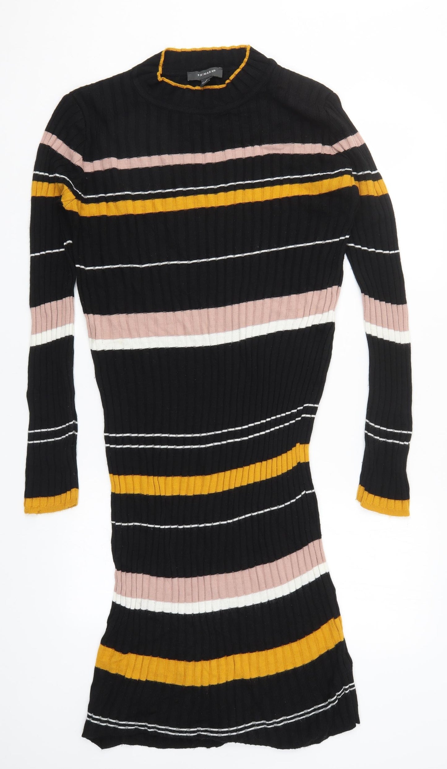 Primark Womens Multicoloured Striped Knit Jumper Dress  Size 10