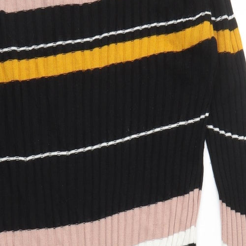 Primark Womens Multicoloured Striped Knit Jumper Dress  Size 10