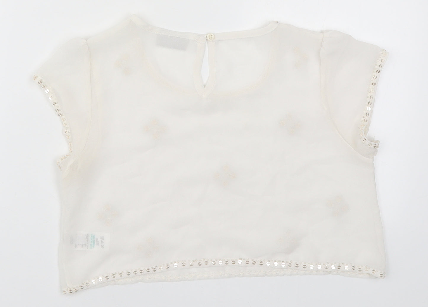 Matalan Girls White   Cropped T-Shirt Size 12 Years