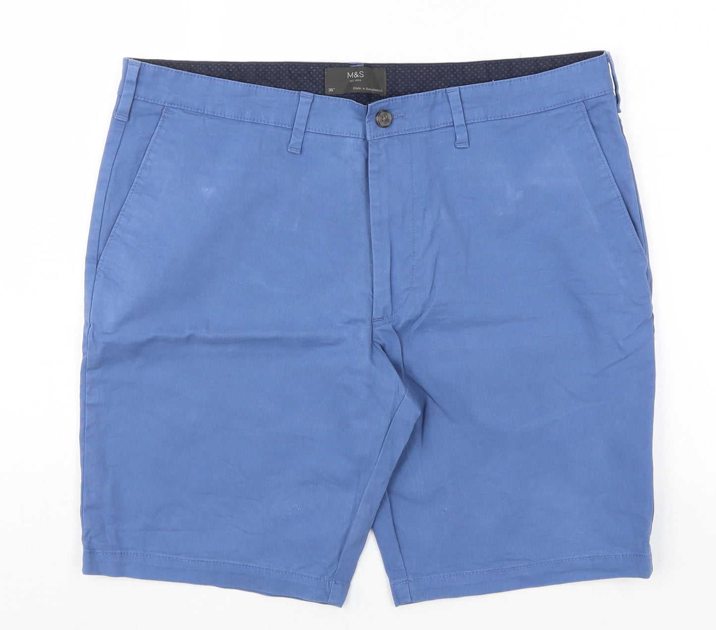 Marks and Spencer Mens Blue   Chino Shorts Size 36