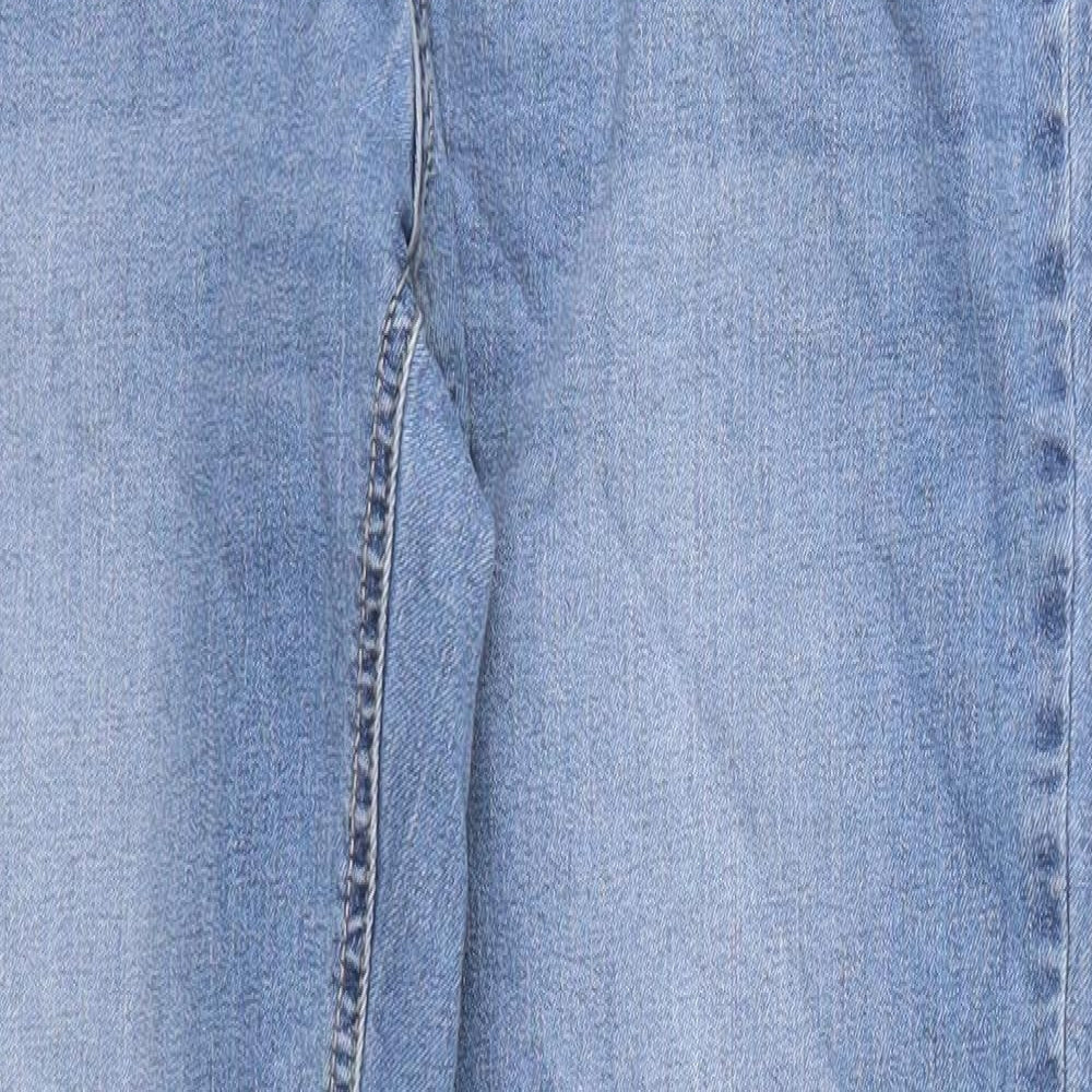 Preworn Womens Blue  Denim Straight Jeans Size 14 L28.5 in