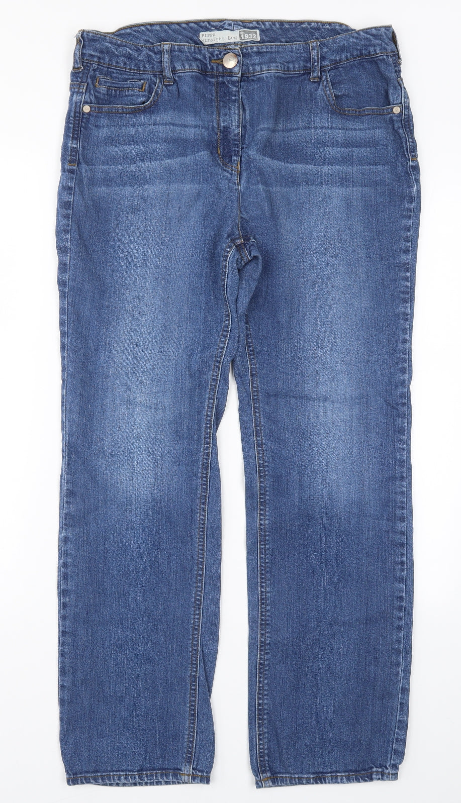 Pippa Womens Blue  Denim Straight Jeans Size 14 L29 in