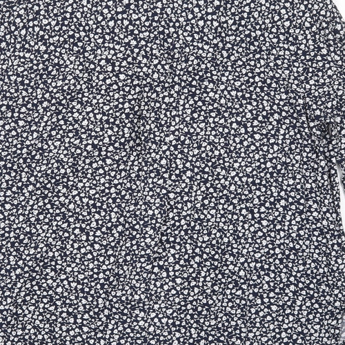 Monki Womens Blue Floral  Basic Button-Up Size S