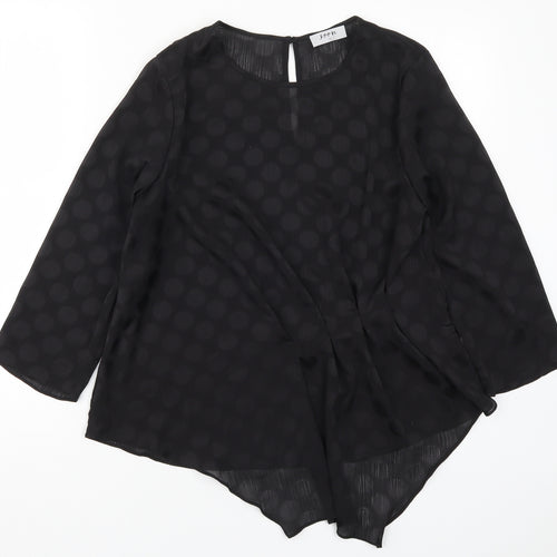 Soon Womens Blue Polka Dot  Basic Blouse Size 12