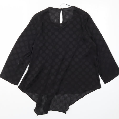 Soon Womens Blue Polka Dot  Basic Blouse Size 12