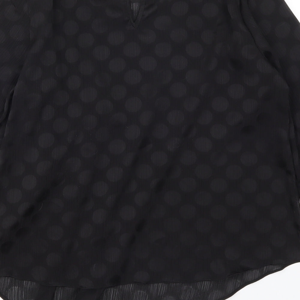 Soon Womens Blue Polka Dot  Basic Blouse Size 12