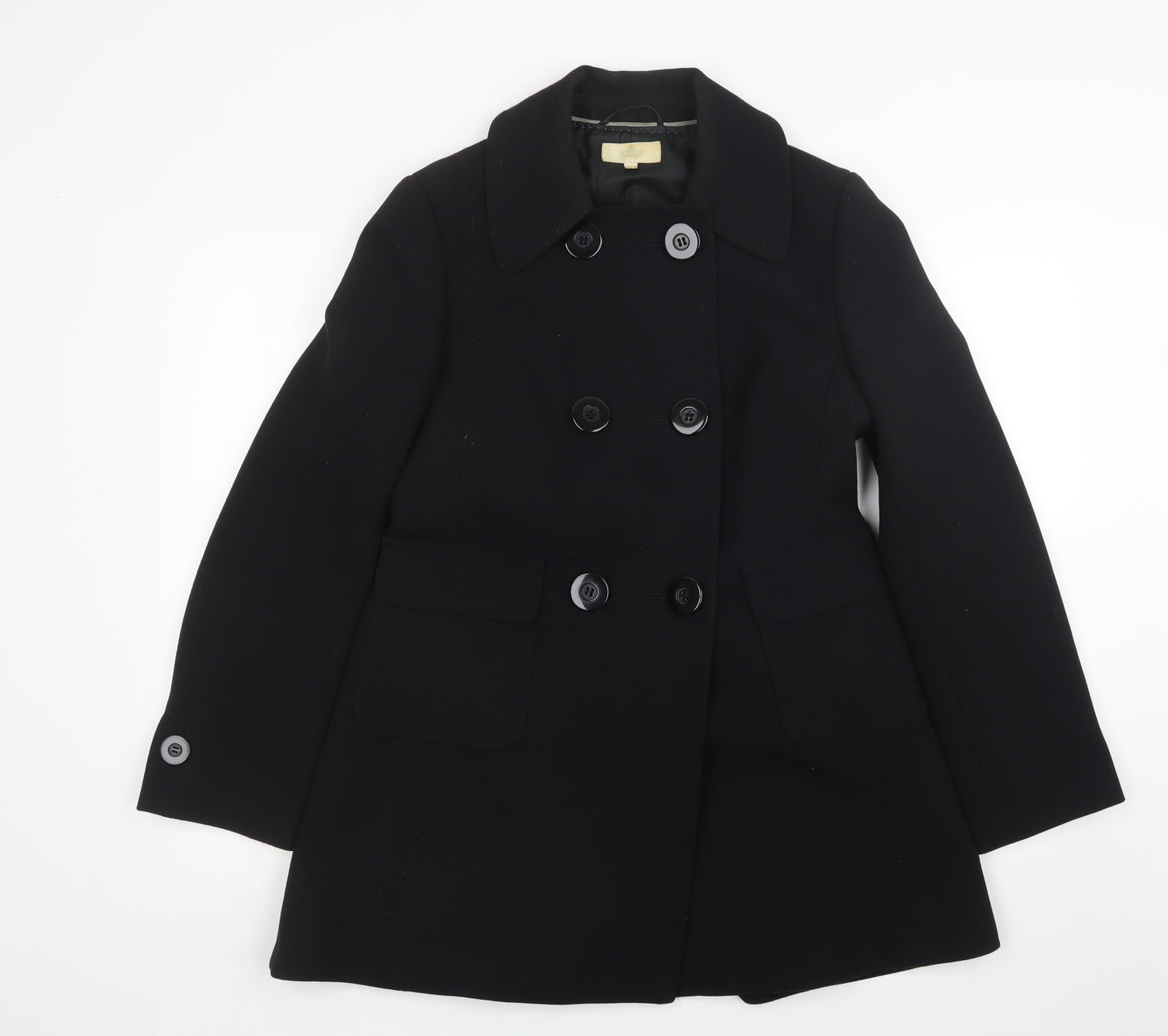 Marks and Spencer Womens Black   Pea Coat Coat Size 10