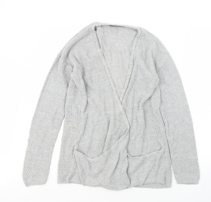 PRETTYLITTLETHING Womens Grey Knit Cardigan Jumper Size M