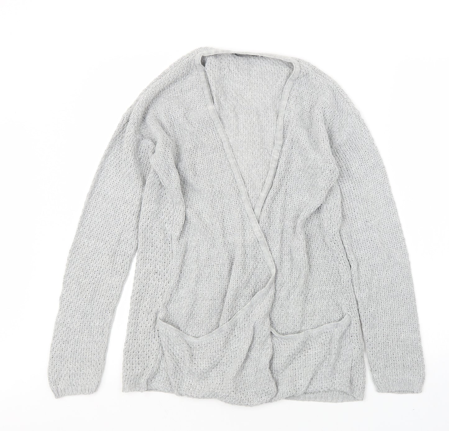 PRETTYLITTLETHING Womens Grey  Knit Cardigan Jumper Size M