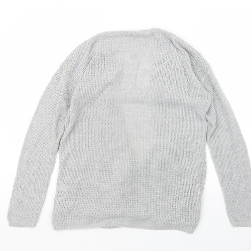 PRETTYLITTLETHING Womens Grey  Knit Cardigan Jumper Size M