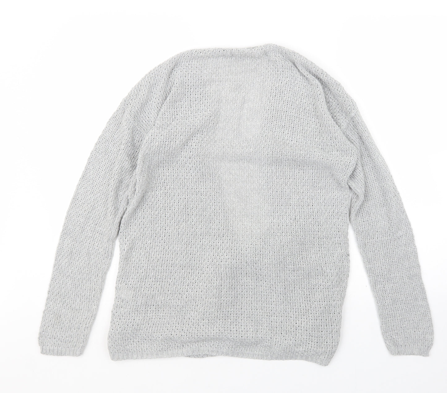 PRETTYLITTLETHING Womens Grey  Knit Cardigan Jumper Size M