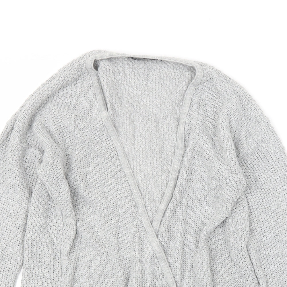 PRETTYLITTLETHING Womens Grey  Knit Cardigan Jumper Size M
