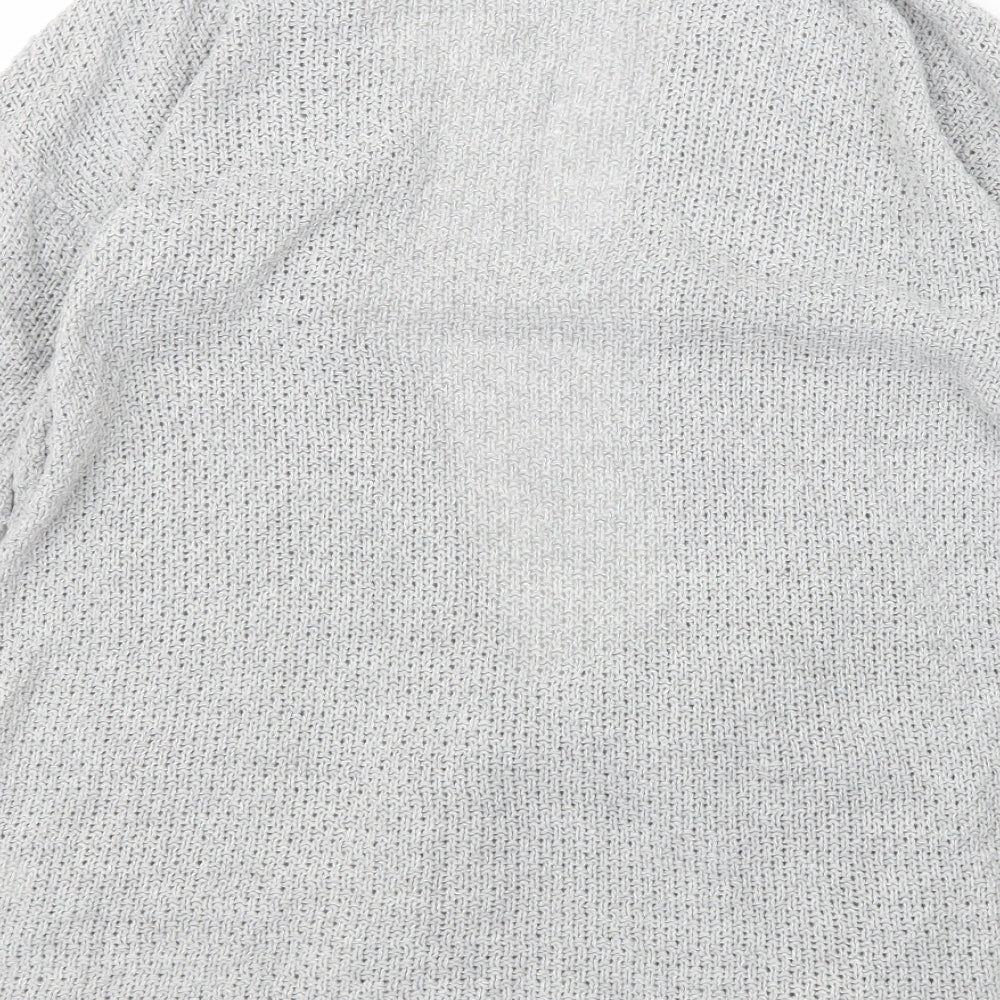 PRETTYLITTLETHING Womens Grey  Knit Cardigan Jumper Size M