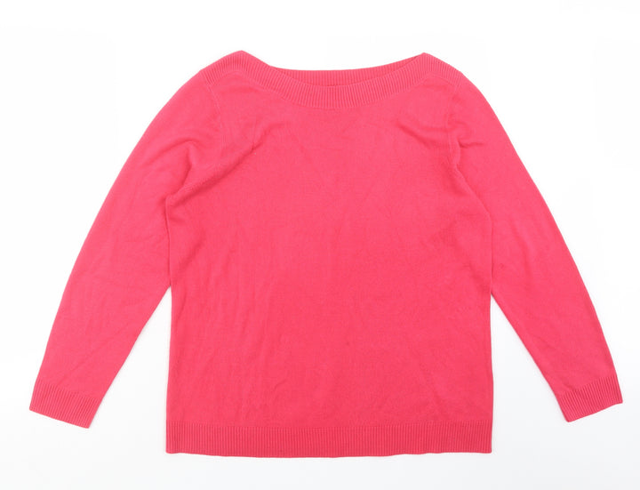 Preworn Womens Pink Knit Pullover Jumper Size 16