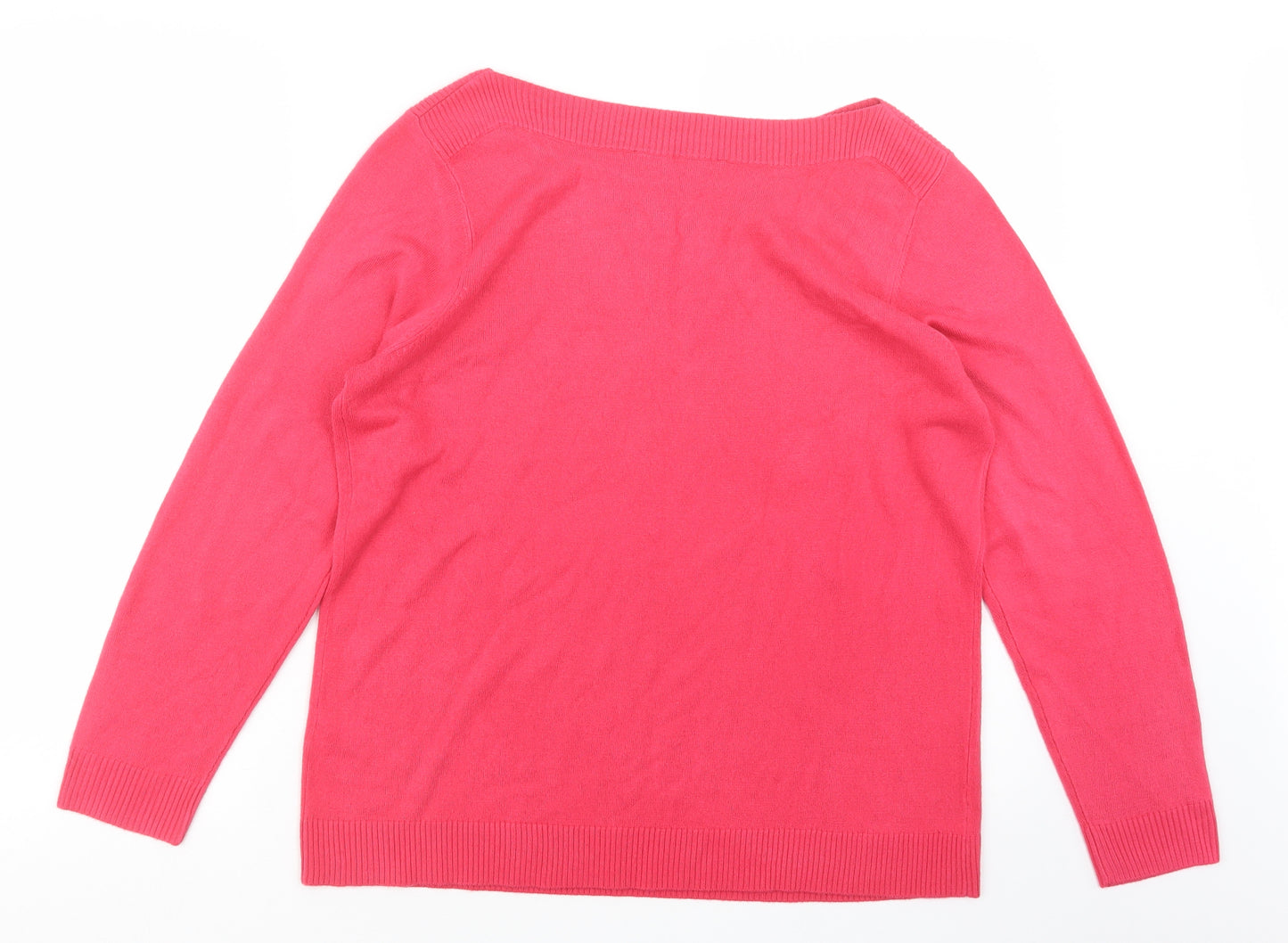 Preworn Womens Pink  Knit Pullover Jumper Size 16