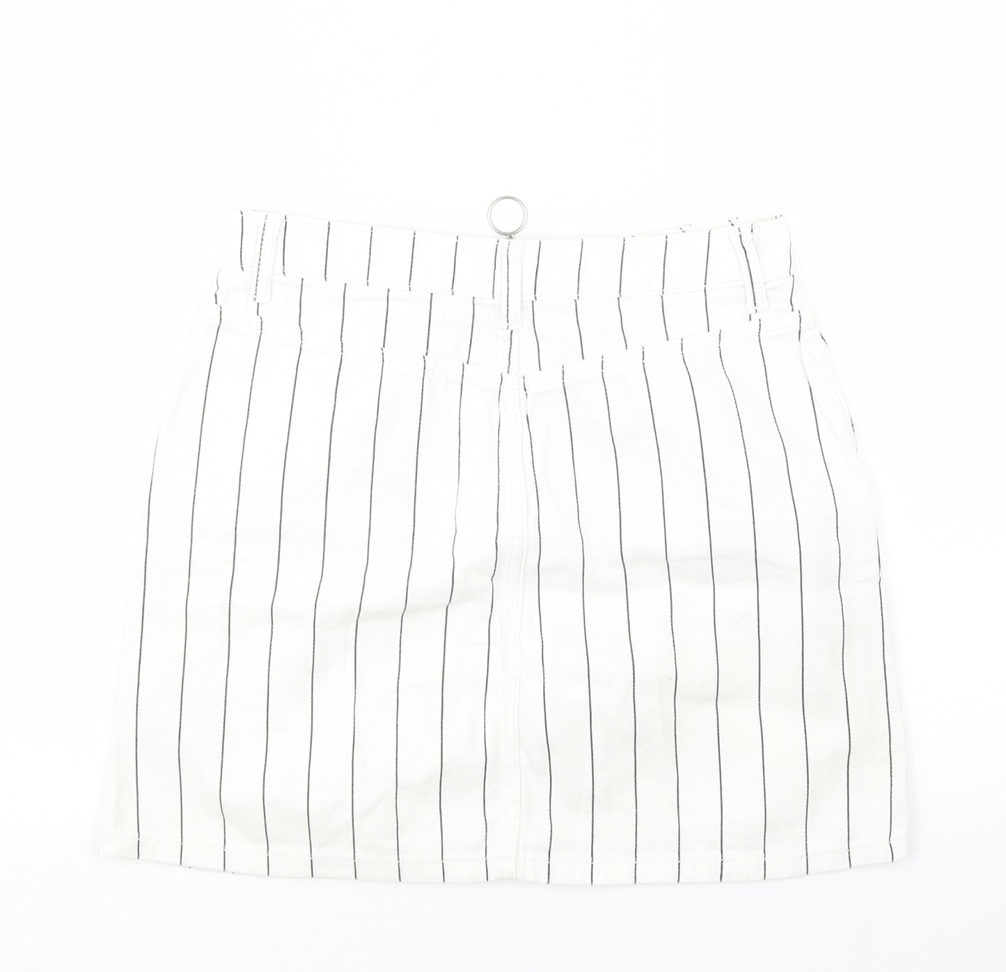 Topshop Womens Black Striped Denim Straight & Pencil Skirt Size 27 in