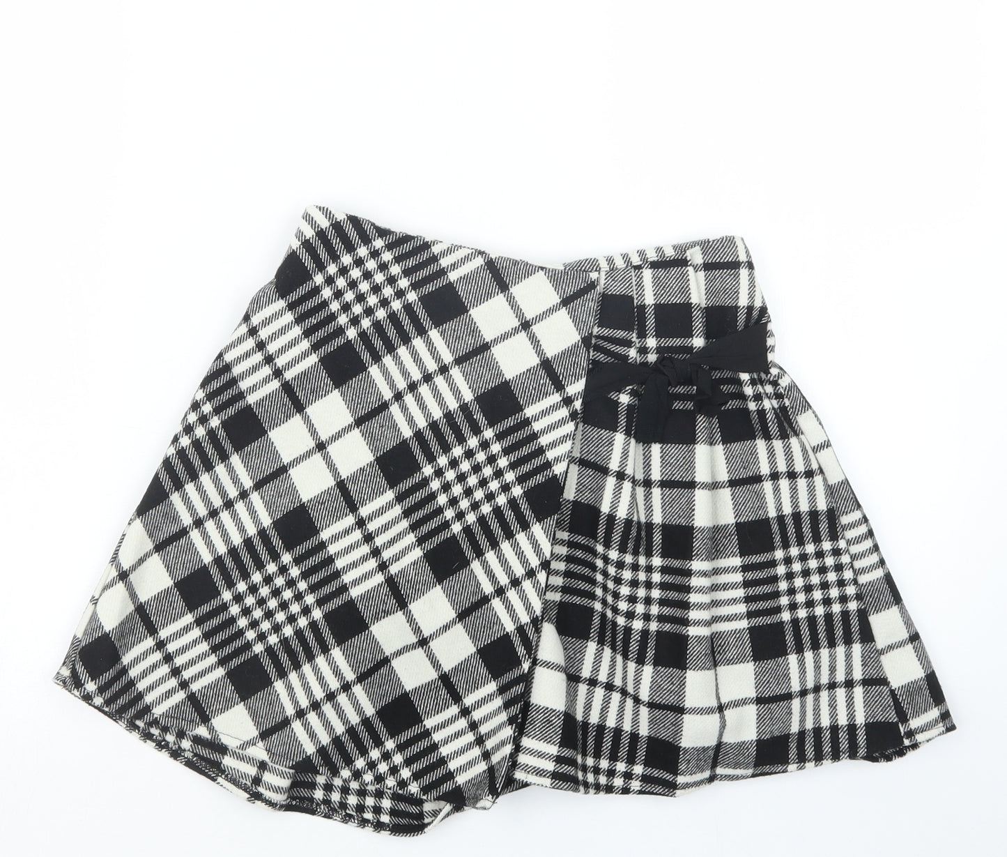 George Girls Black Check  A-Line Skirt Size 9-10 Years