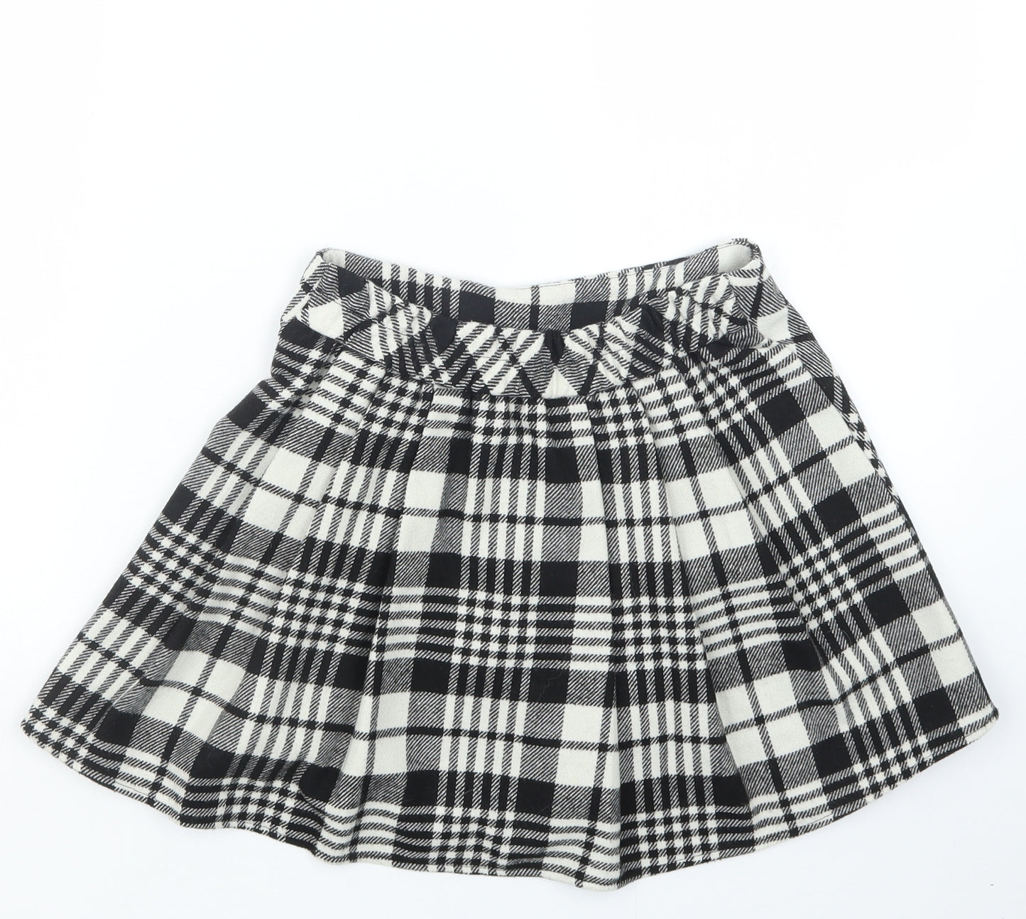 George Girls Black Check  A-Line Skirt Size 9-10 Years