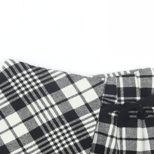 George Girls Black Check  A-Line Skirt Size 9-10 Years