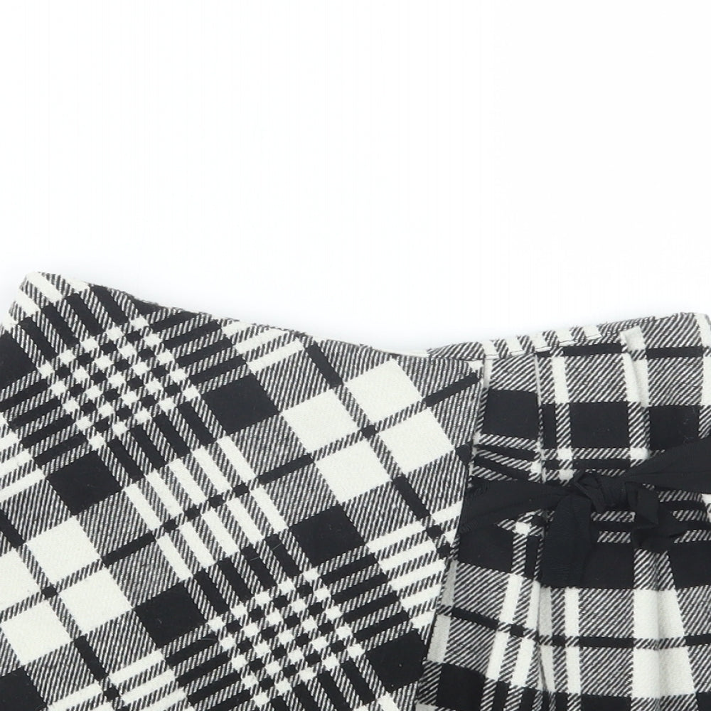 George Girls Black Check  A-Line Skirt Size 9-10 Years