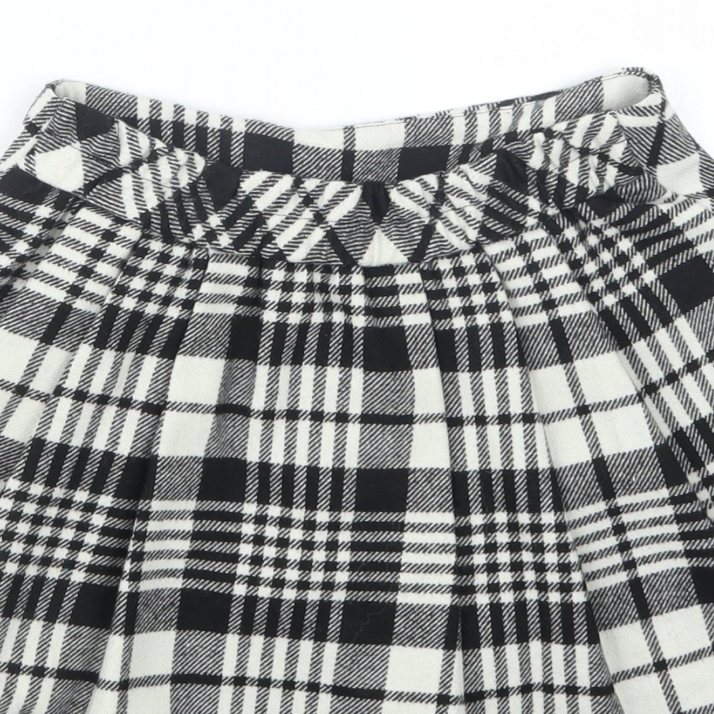 George Girls Black Check  A-Line Skirt Size 9-10 Years