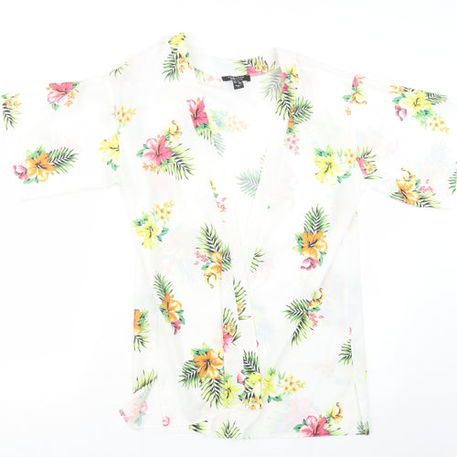 New Look Girls White Floral  Kimono Jacket Size S