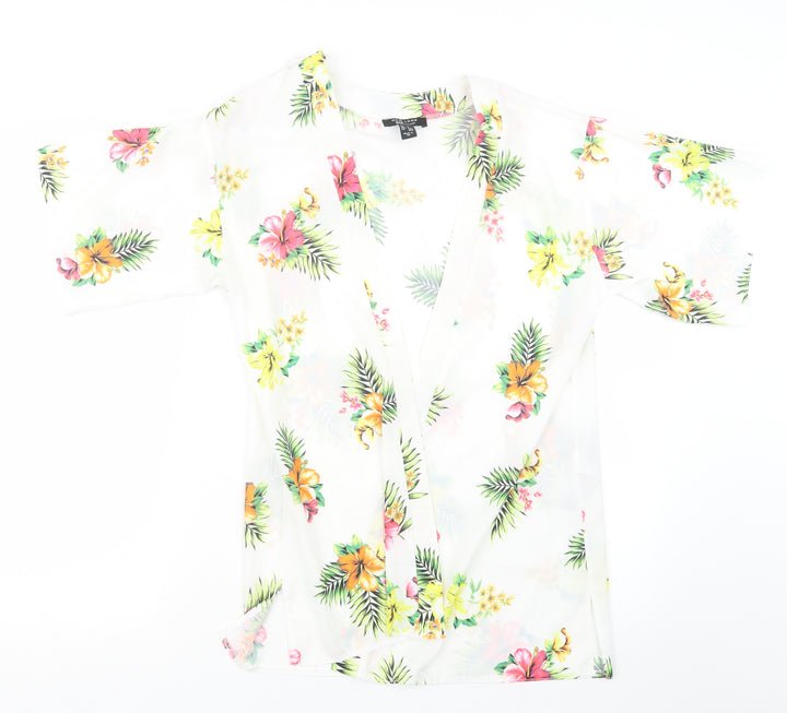 New Look Girls White Floral Kimono Jacket Size S