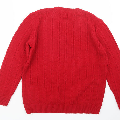 Pyari Womens Red  Knit Pullover Jumper Size L