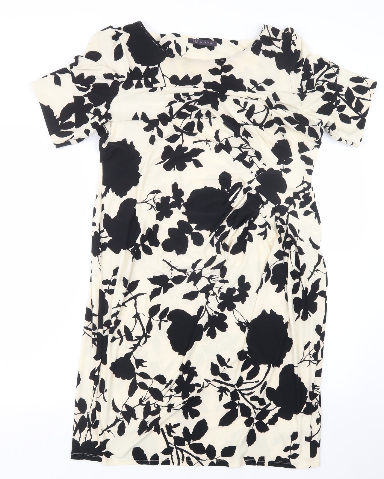 Marks and Spencer Womens Black Geometric  T-Shirt Dress  Size 18