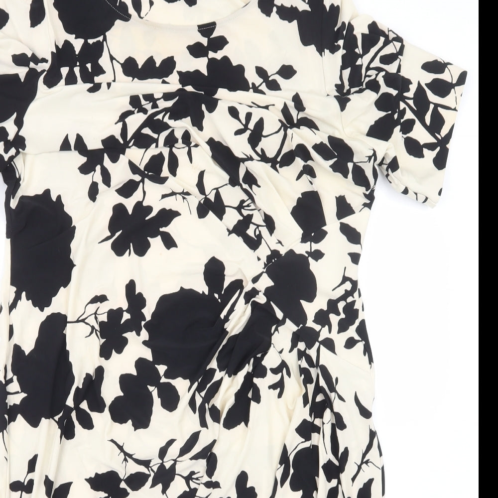 Marks and Spencer Womens Black Geometric  T-Shirt Dress  Size 18