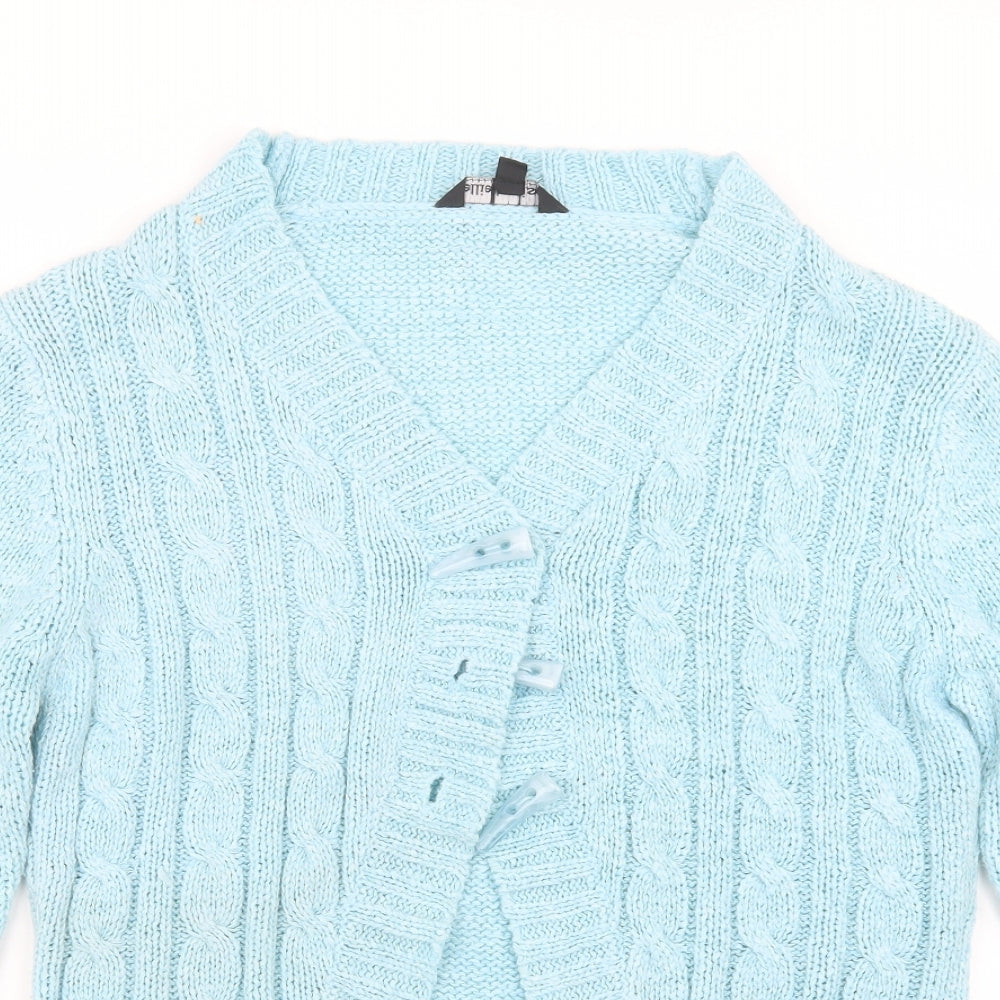 ellie louise Womens Blue  Knit Cardigan Jumper Size L