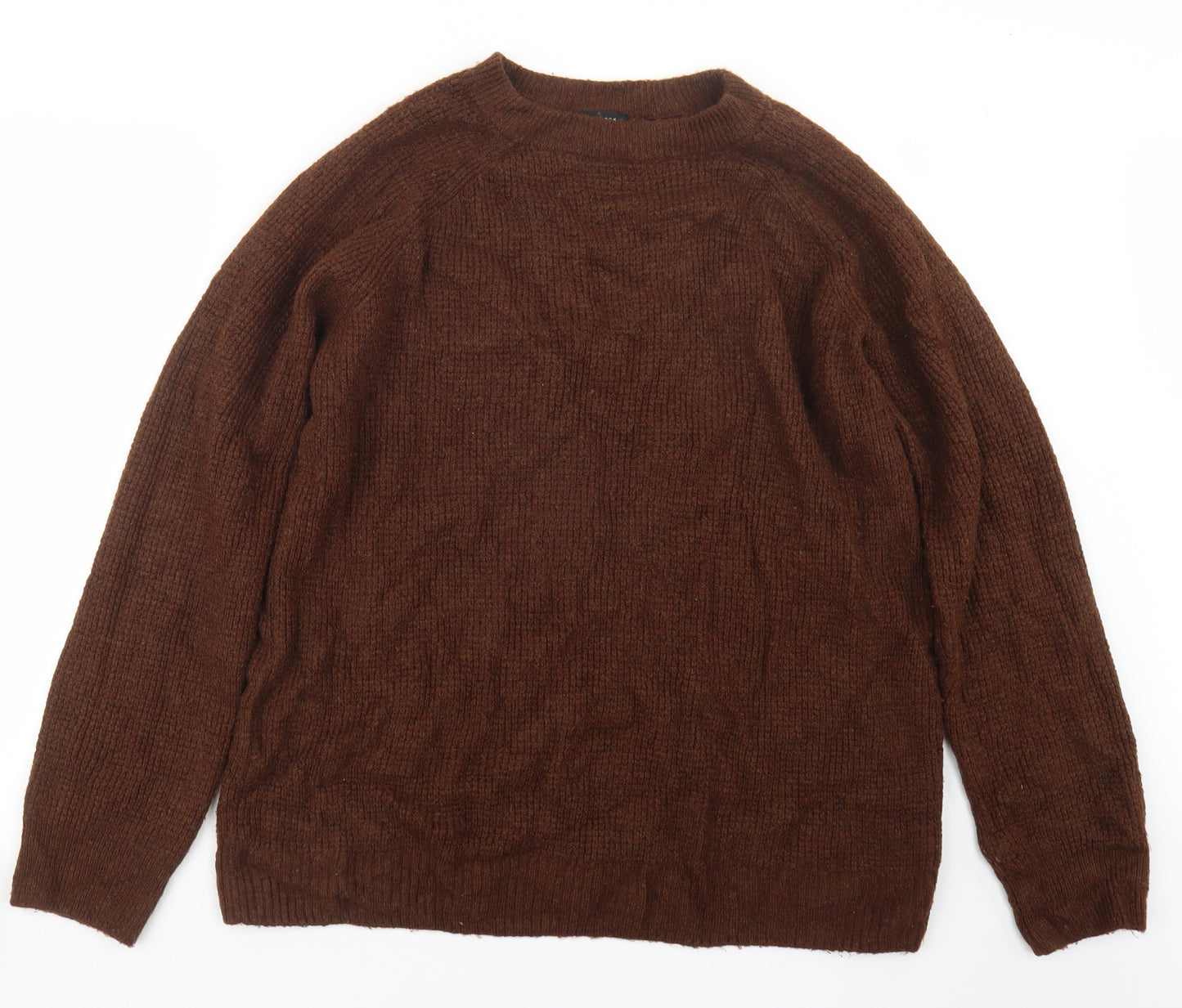New Look Mens Brown  Knit Pullover Jumper Size XL