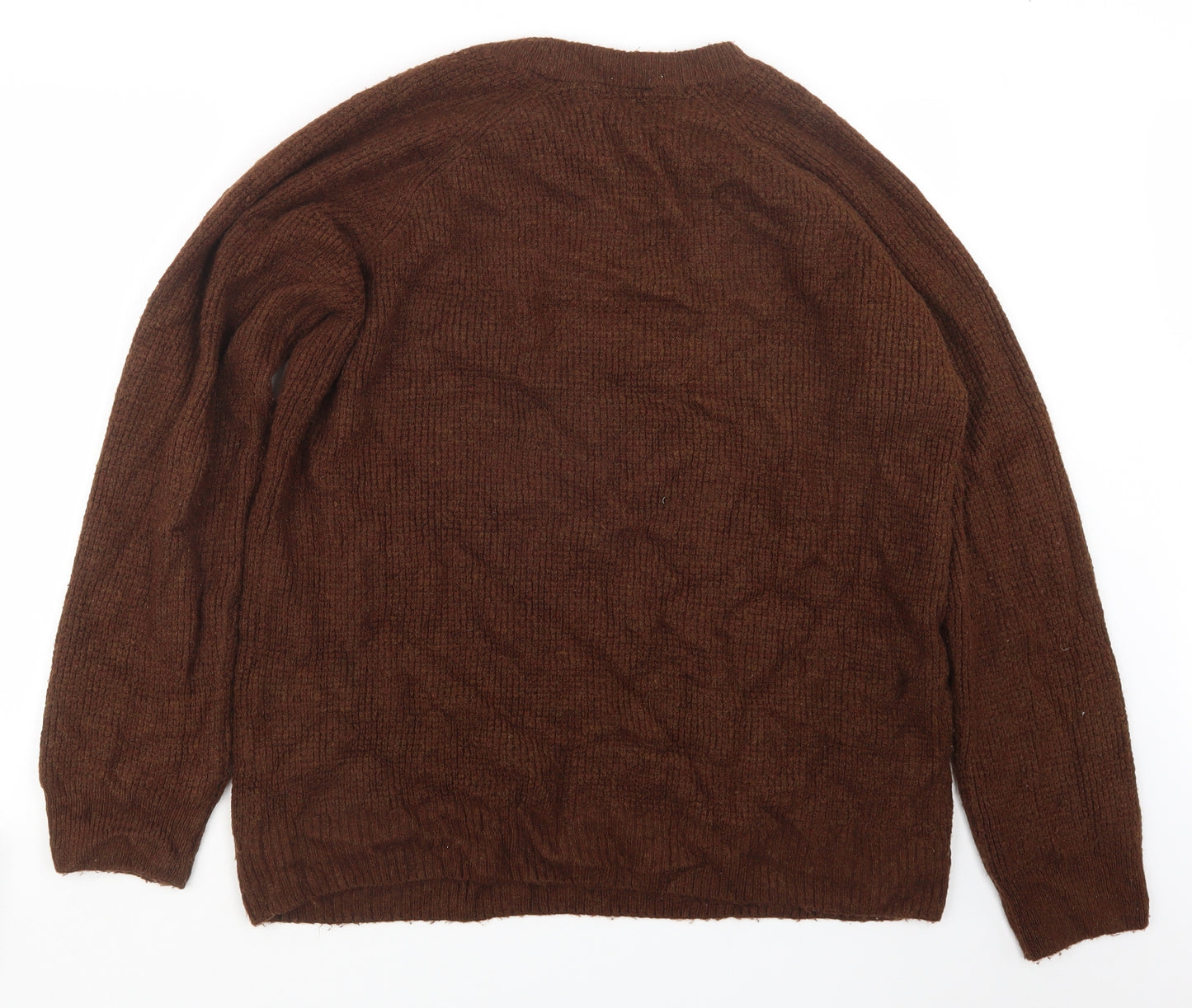 New Look Mens Brown  Knit Pullover Jumper Size XL