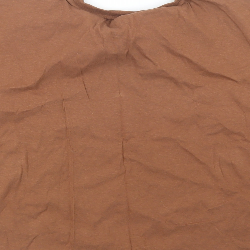 Primark Womens Brown   Cropped T-Shirt Size 12  - Bambi