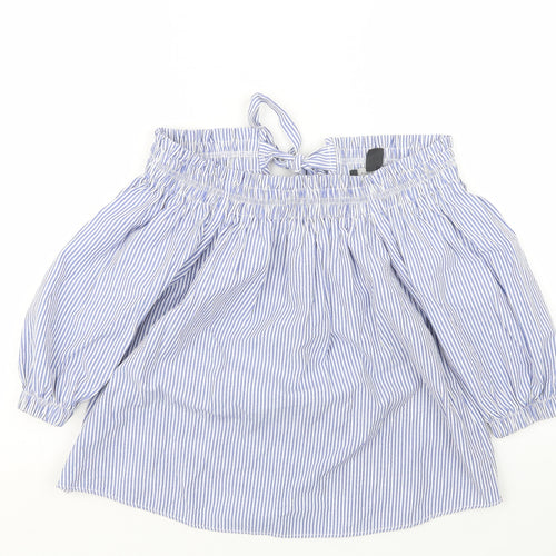 Atmosphere Womens Blue Striped  Basic Blouse Size 6