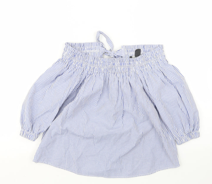 Atmosphere Womens Blue Striped Basic Blouse Size 6