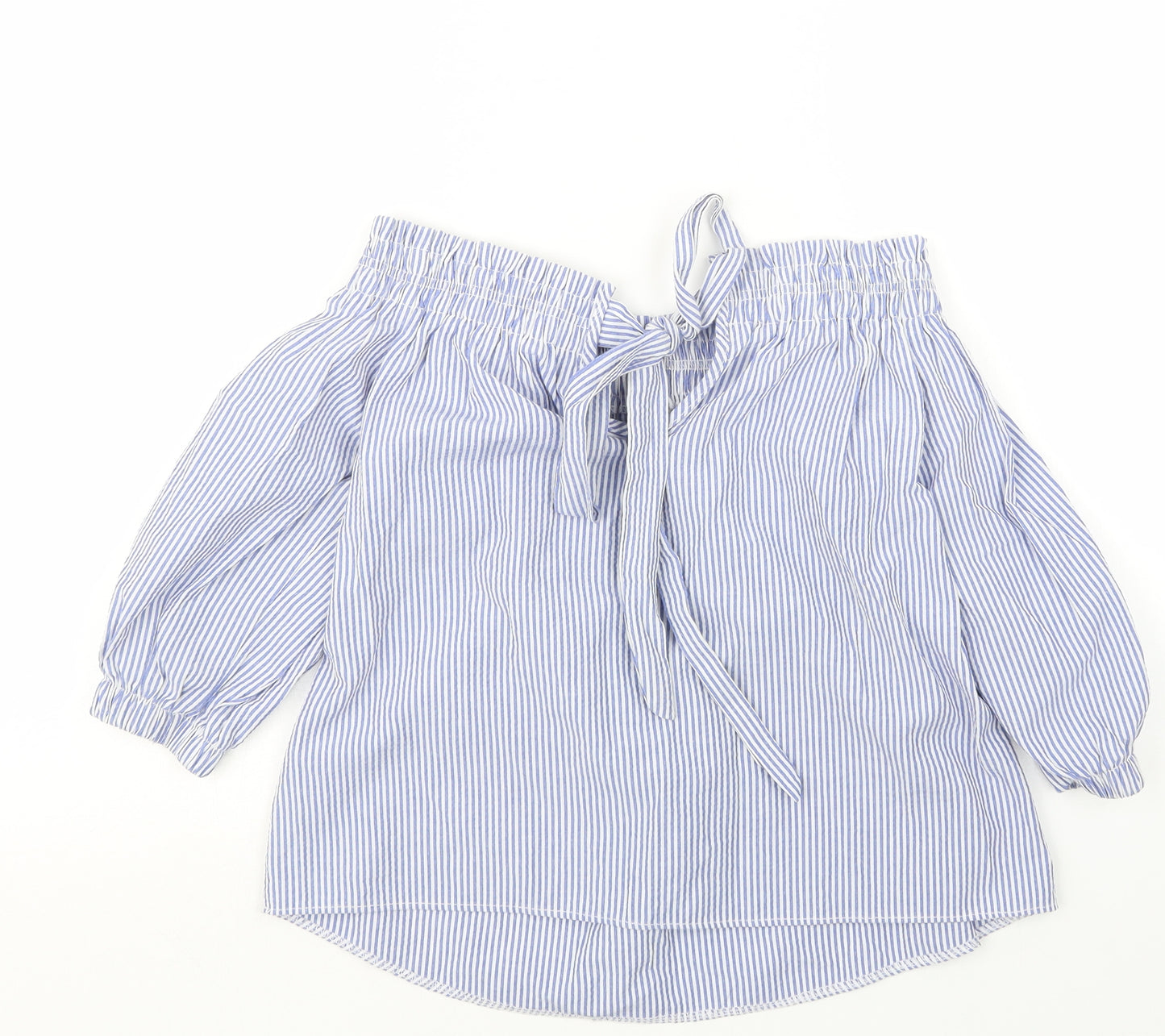 Atmosphere Womens Blue Striped  Basic Blouse Size 6