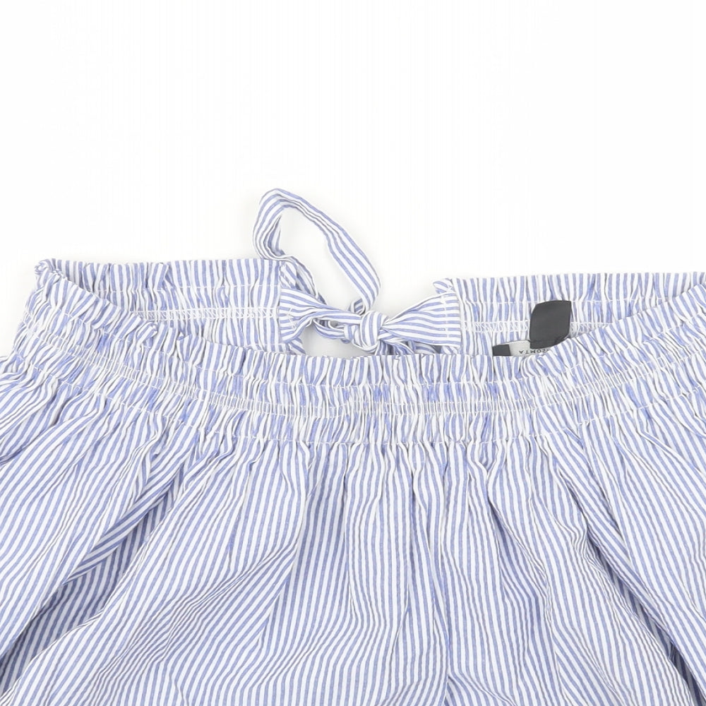 Atmosphere Womens Blue Striped  Basic Blouse Size 6