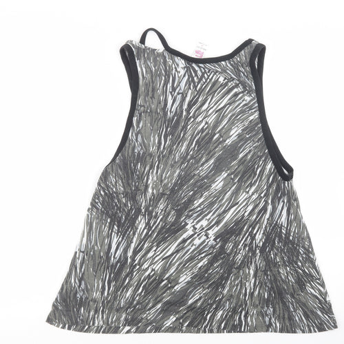 Zumba Womens Grey Geometric  Basic Tank Size M