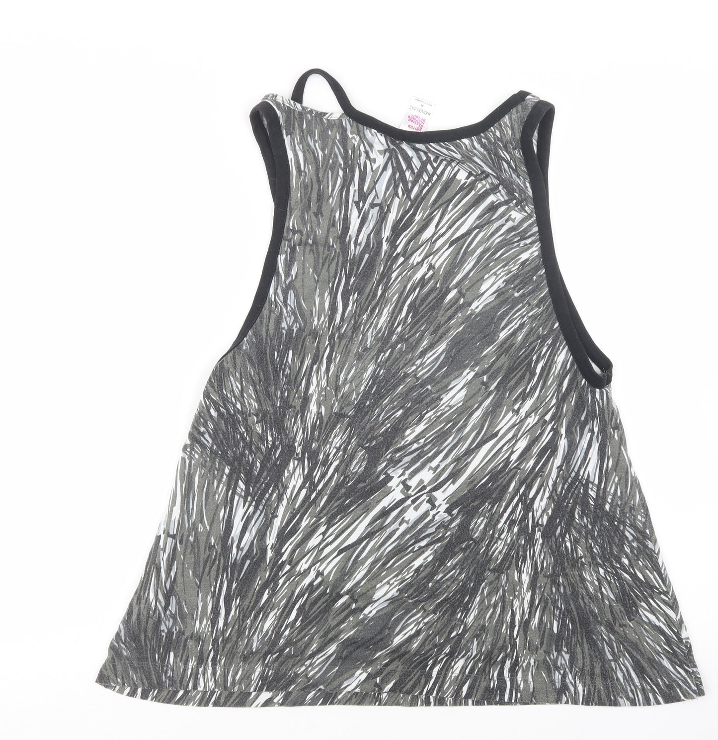 Zumba Womens Grey Geometric  Basic Tank Size M