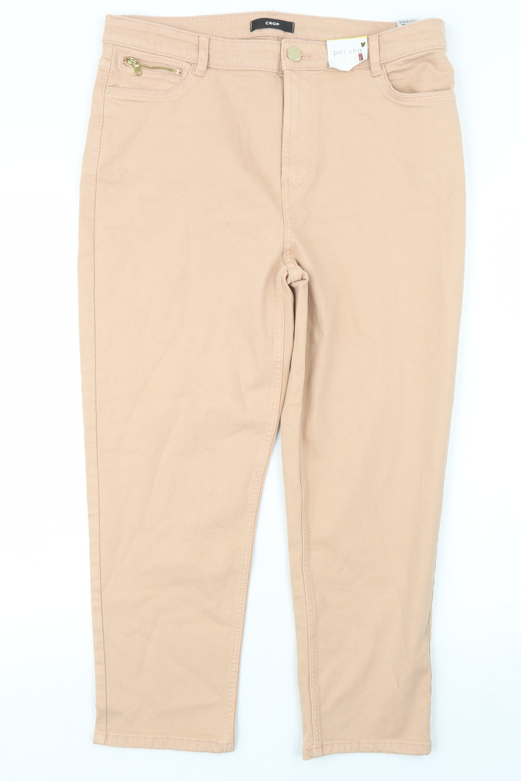 Per Una Womens Pink  Denim Cropped Jeans Size 16 L24 in