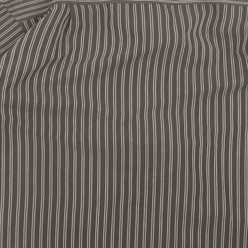 EWM Mens Brown Striped   Button-Up Size L