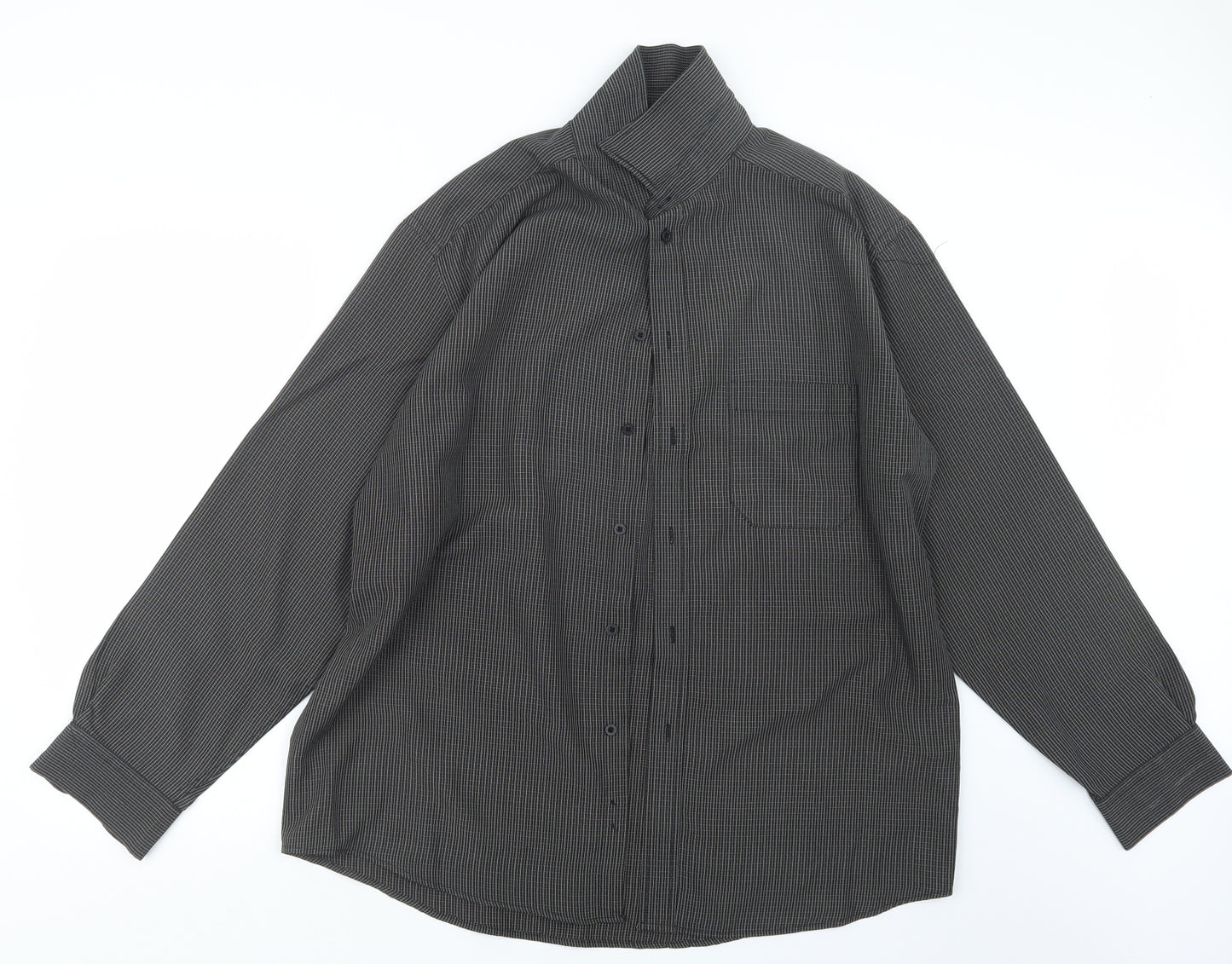 EWM Mens Brown    Button-Up Size L