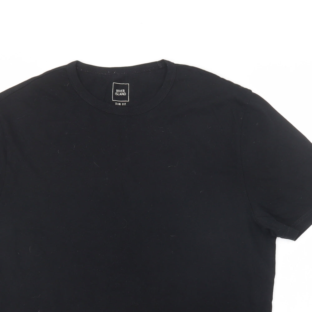 River Island Mens Black    T-Shirt Size M