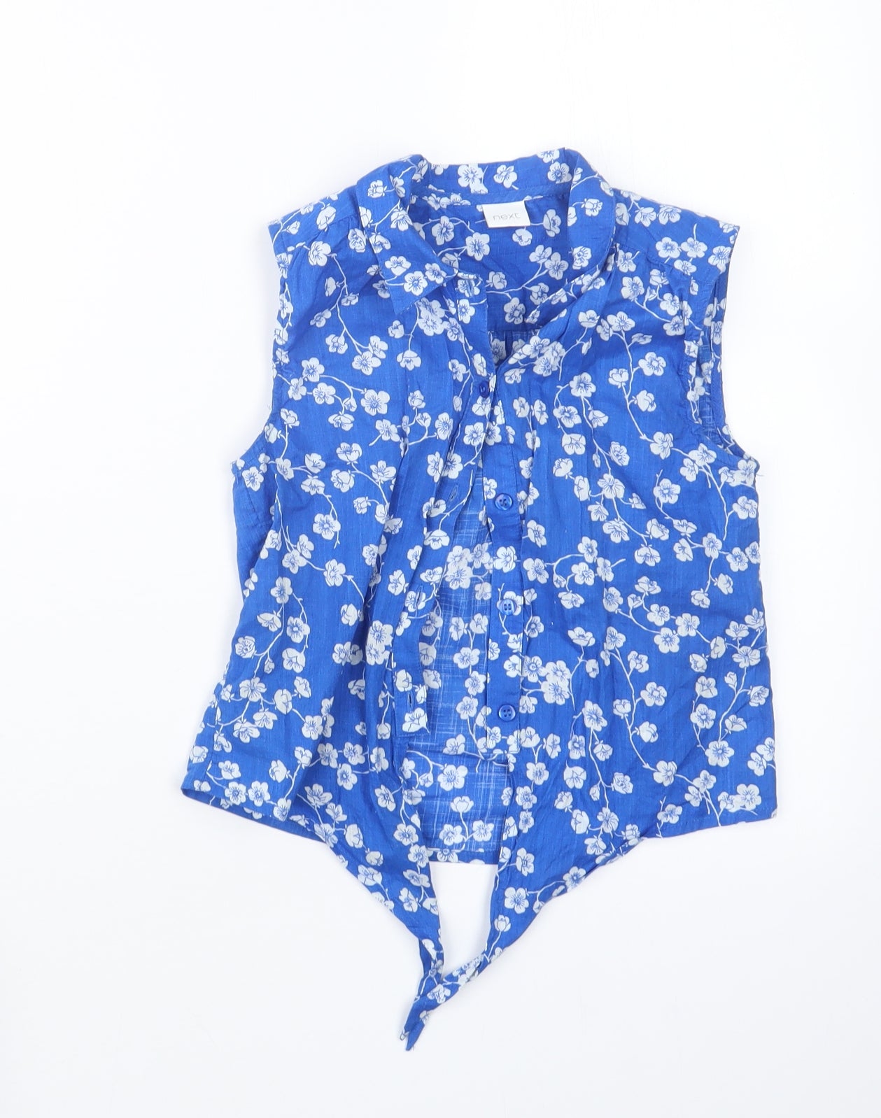 NEXT Girls Blue Geometric  Basic Button-Up Size 7 Years