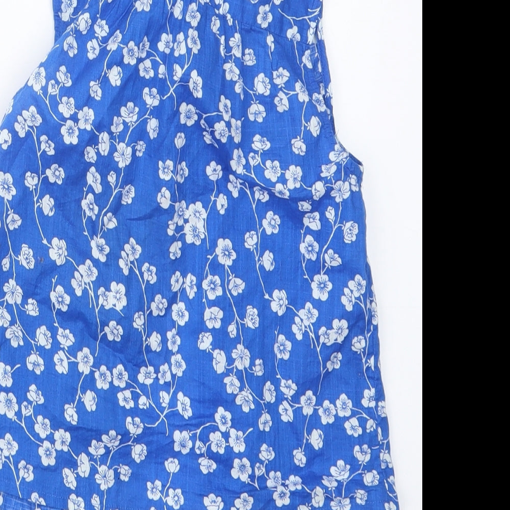 NEXT Girls Blue Geometric  Basic Button-Up Size 7 Years