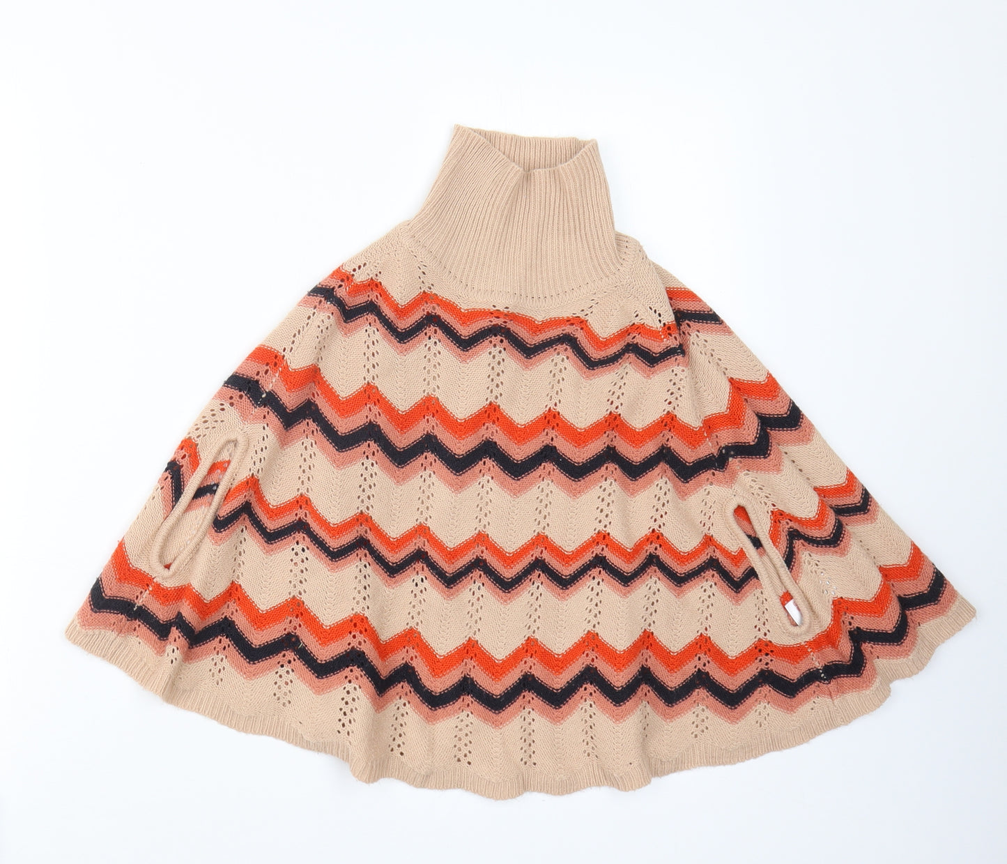 NEXT Girls Beige  Knit Cape Jumper Size 5-6 Years