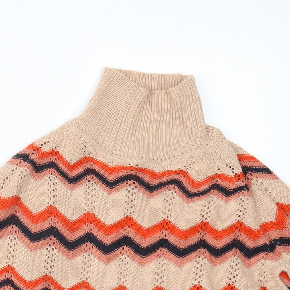 NEXT Girls Beige  Knit Cape Jumper Size 5-6 Years