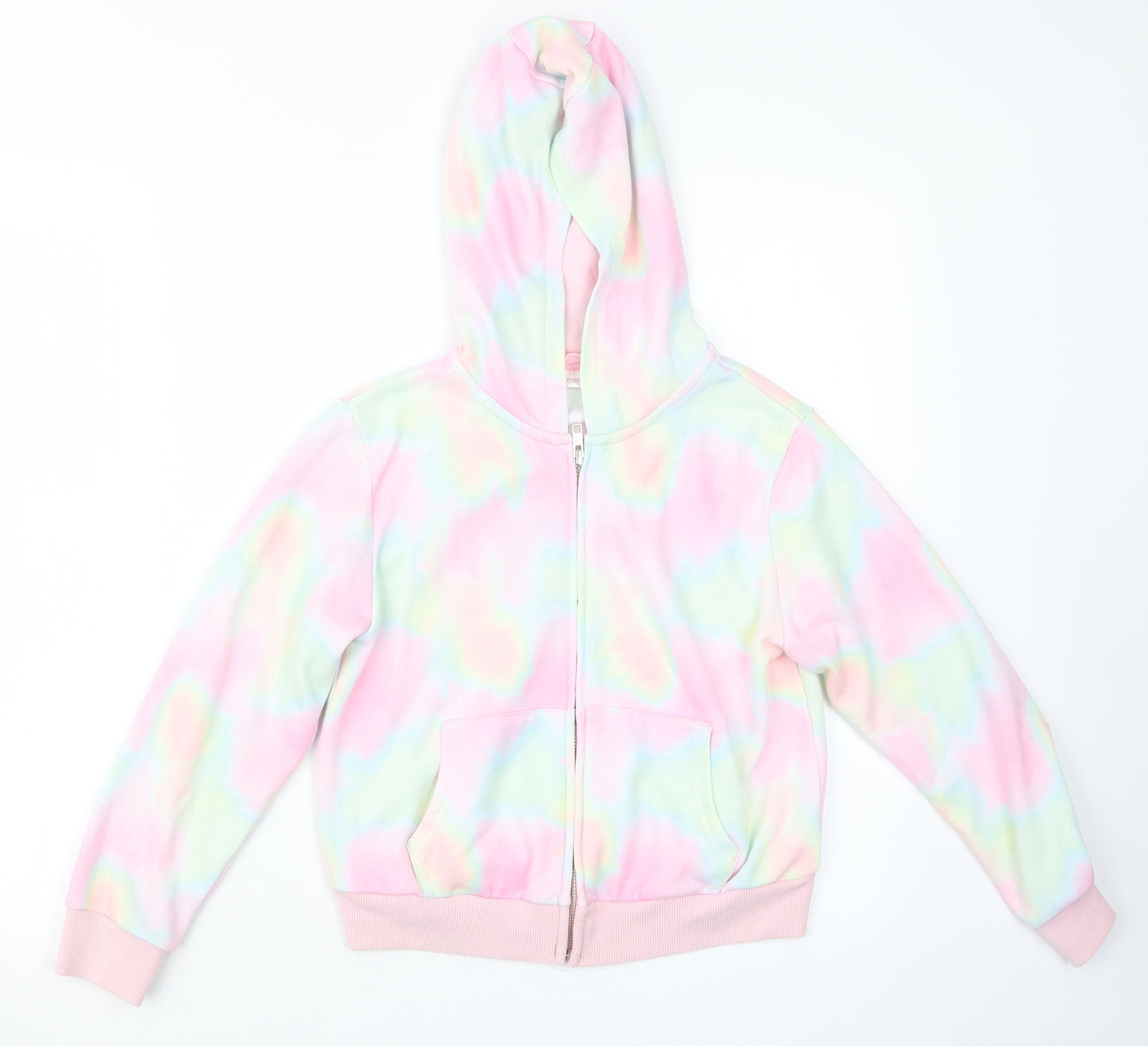 NEXT Girls Pink Geometric  Full Zip Hoodie Size 8 Years